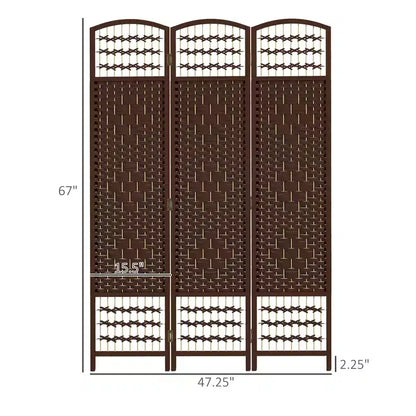 3 Panel Folding Room Divider Portable Privacy Screen Wave Fiber Room Partition for Home Office