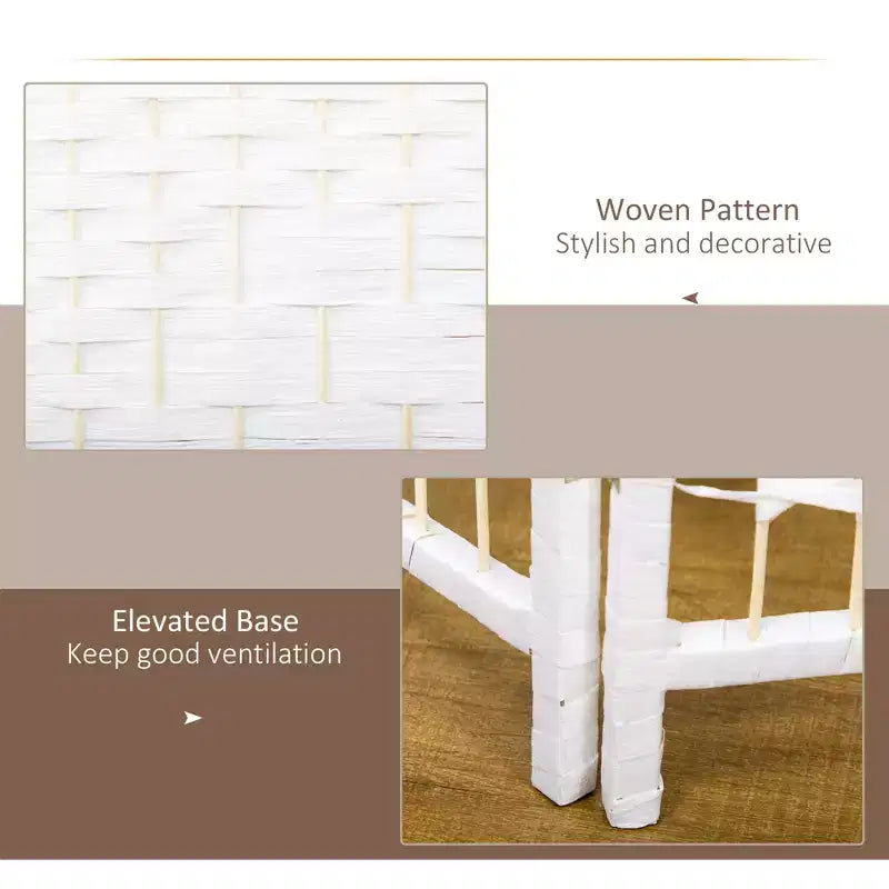 3 Panel Folding Room Divider Portable Privacy Screen Wave Fiber Room Partition for Home Office