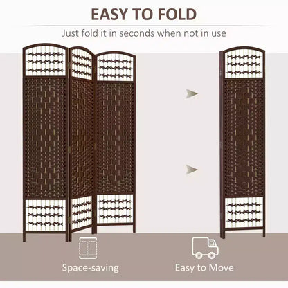 3 Panel Folding Room Divider Portable Privacy Screen Wave Fiber Room Partition for Home Office