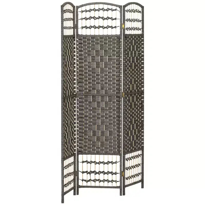 3 Panel Folding Room Divider Portable Privacy Screen Wave Fiber Room Partition for Home Office