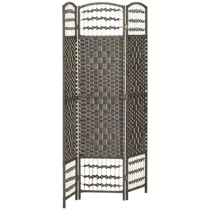 3 Panel Folding Room Divider Portable Privacy Screen Wave Fiber Room Partition for Home Office