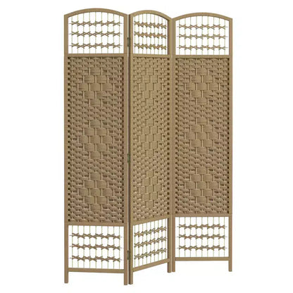 3 Panel Folding Room Divider Portable Privacy Screen Wave Fiber Room Partition for Home Office