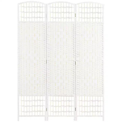 3 Panel Folding Room Divider Portable Privacy Screen Wave Fiber Room Partition for Home Office