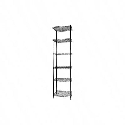 6 - Tier Wire Shelving Adjustable Metal Storage Rack for Laundry Bathroom Kitchen Pantry Closet Black 16.6Lx 11.4Wx 64.6H