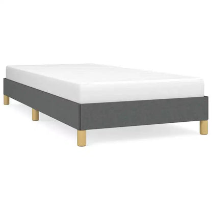 Cadre de lit Gris Foncé Polyester, Contreplaqué, Bois d'ingénierie Twin XL