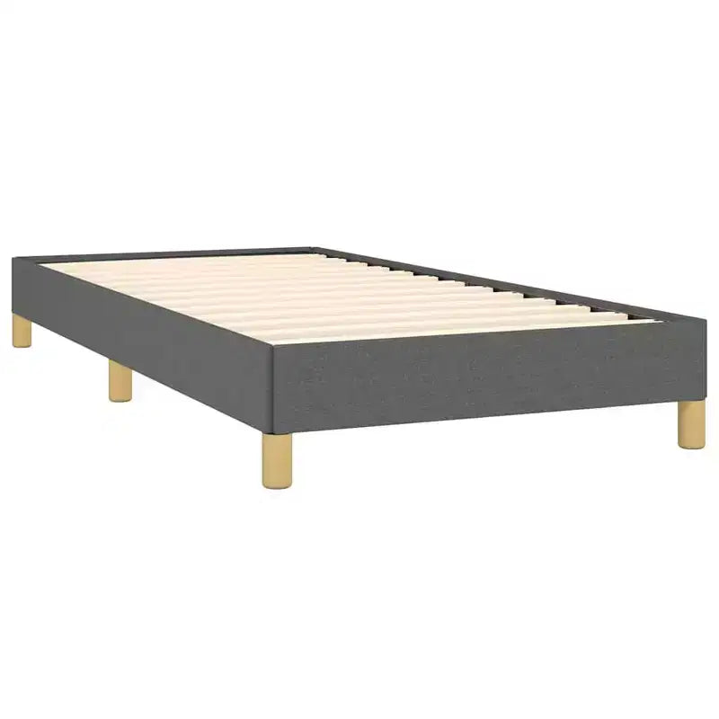 Cadre de lit Gris Foncé Polyester, Contreplaqué, Bois d'ingénierie Twin XL