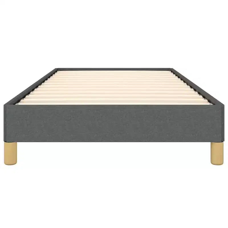 Cadre de lit Gris Foncé Polyester, Contreplaqué, Bois d'ingénierie Twin XL