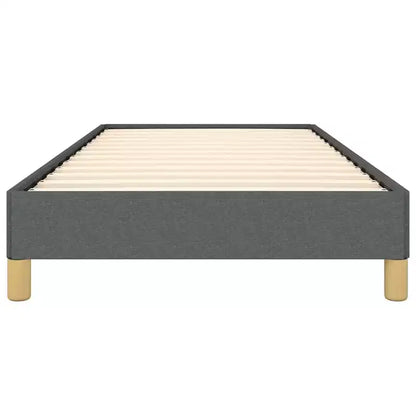 Cadre de lit Gris Foncé Polyester, Contreplaqué, Bois d'ingénierie Twin XL