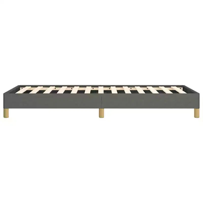 Cadre de lit Gris Foncé Polyester, Contreplaqué, Bois d'ingénierie Twin XL
