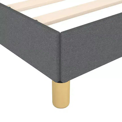 Cadre de lit Gris Foncé Polyester, Contreplaqué, Bois d'ingénierie Twin XL