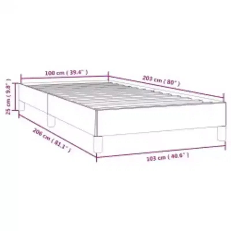 Cadre de lit Gris Foncé Polyester, Contreplaqué, Bois d'ingénierie Twin XL