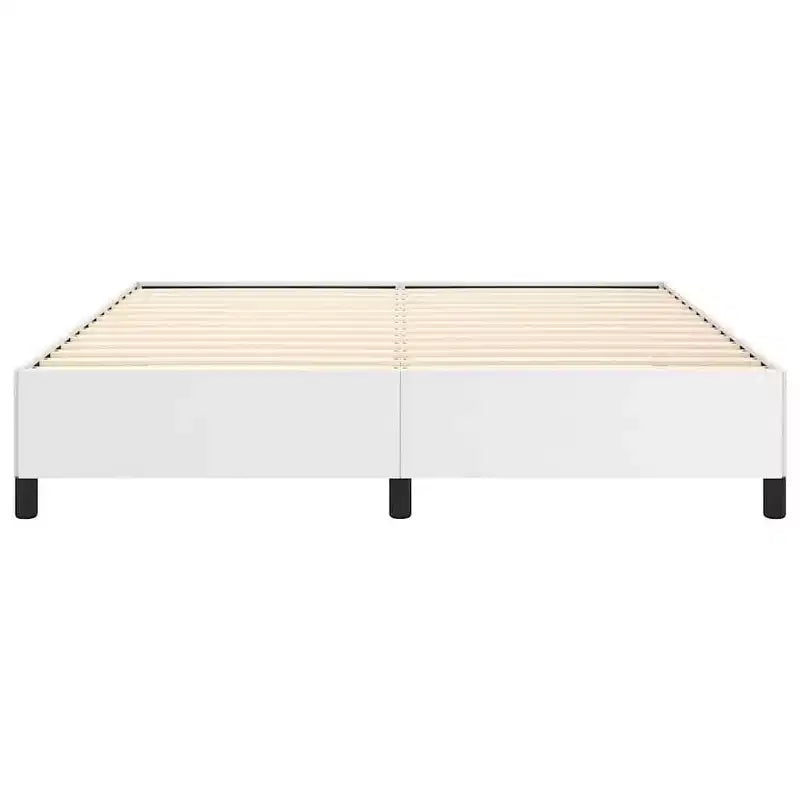 Cadre de lit Cuir synthétique blanc, contreplaqué, bois manufacturé King