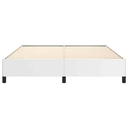 Cadre de lit Cuir synthétique blanc, contreplaqué, bois manufacturé King