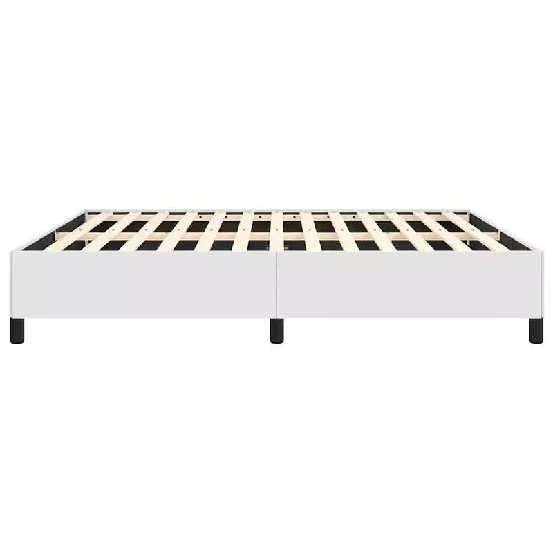Cadre de lit Cuir synthétique blanc, contreplaqué, bois manufacturé King