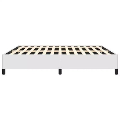Cadre de lit Cuir synthétique blanc, contreplaqué, bois manufacturé King