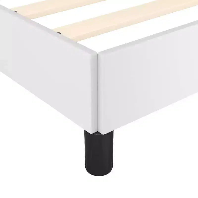Cadre de lit Cuir synthétique blanc, contreplaqué, bois manufacturé King