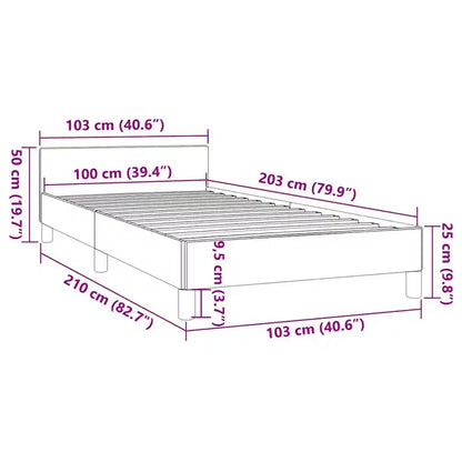 Bed Frame With Headboard White Faux leather, Plywood, Engineered wood