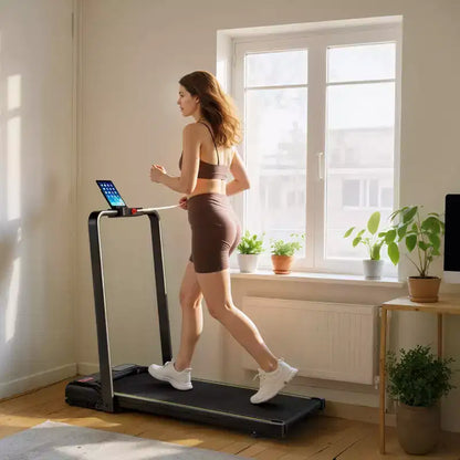 Tapis de marche Soozier, 0,6 à 6,2 mph, pliable, à placer sous un bureau, avec inclinaison, guidon, roues, écran LED et télécommande