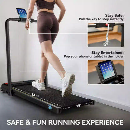 Tapis de marche Soozier, 0,6 à 6,2 mph, pliable, à placer sous un bureau, avec inclinaison, guidon, roues, écran LED et télécommande