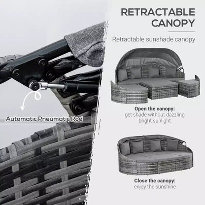 Lit de jour sectionnel convertible en rotin