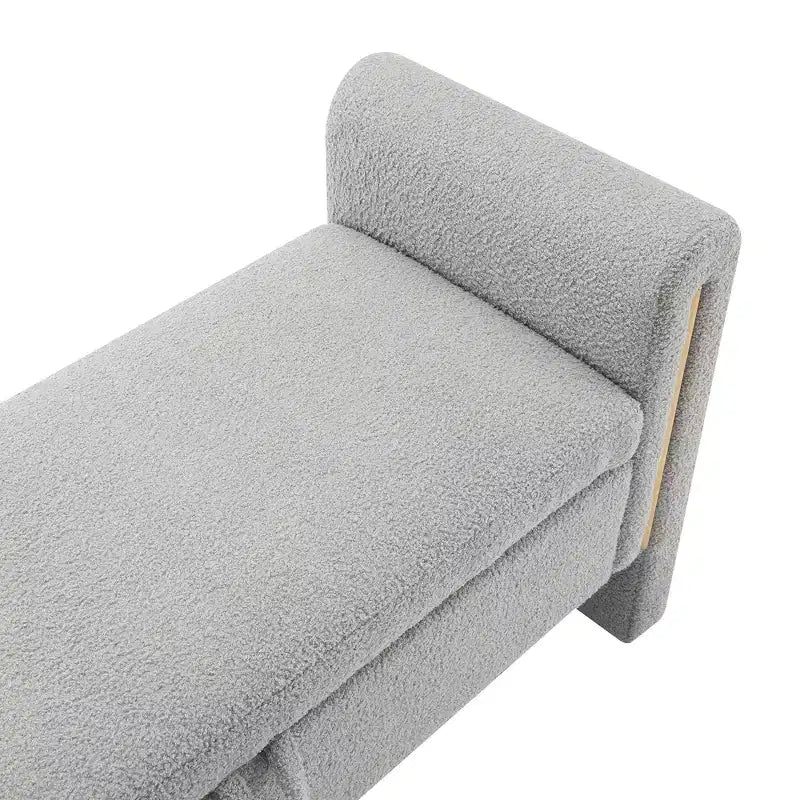 Banc de chambre moderne rembourré, Grand pouf de rangement avec accoudoir pour pied de lit, salon, entrée ou salle de lecture
