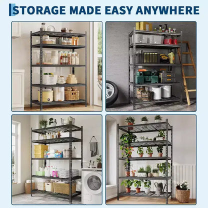 COZONY 5 Tier Metal Storage Shelving Unit, 2000 LBS Capacity Adjustable Rack for Garage Kitchen Bathroom Warehouse