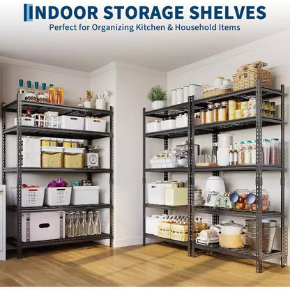 COZONY 5 Tier Metal Storage Shelving Unit, 2000 LBS Capacity Adjustable Rack for Garage Kitchen Bathroom Warehouse