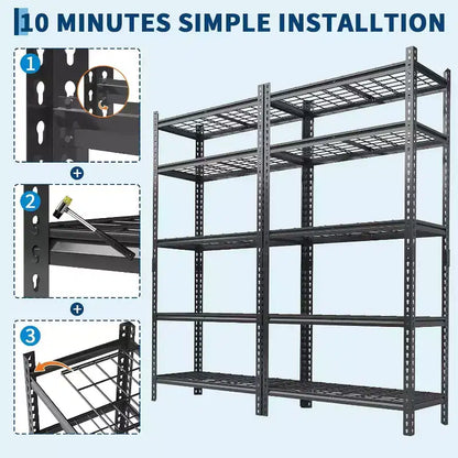 COZONY 5 Tier Metal Storage Shelving Unit, 2000 LBS Capacity Adjustable Rack for Garage Kitchen Bathroom Warehouse