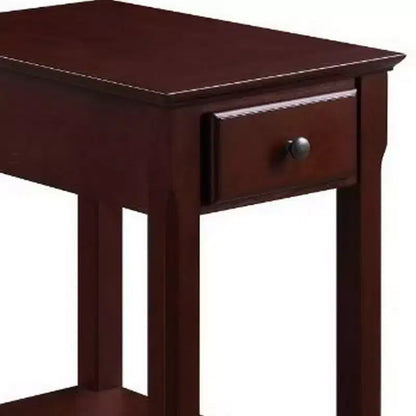 Royal Hampton Table with 1 Drawer and Bottom Shelf, Brown