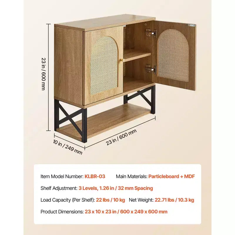 Meuble haut de salle de bain VEVOR, avec 2 portes et étagère réglable, meuble de rangement mural au-dessus des toilettes, avec étagères et cloison ouverte, marron