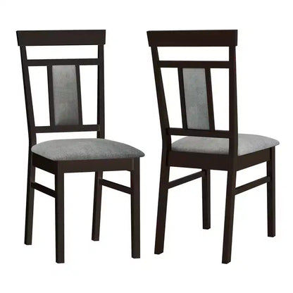 Costway Modern Home Dining Chair Set of 4 w/Upholstered Seat & Backrest Rubber Wood Legs