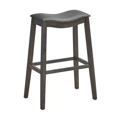 Lot de 2 tabourets de bar Costway, hauteur de bar, chaises de cuisine avec pieds en bois d'hévéa