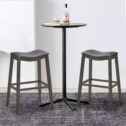 Lot de 2 tabourets de bar Costway, hauteur de bar, chaises de cuisine avec pieds en bois d'hévéa