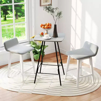 Tabourets de bar rembourrés Costway (lot de 2) avec dossier bas, repose-pieds et pieds en bois pour îlot de cuisine