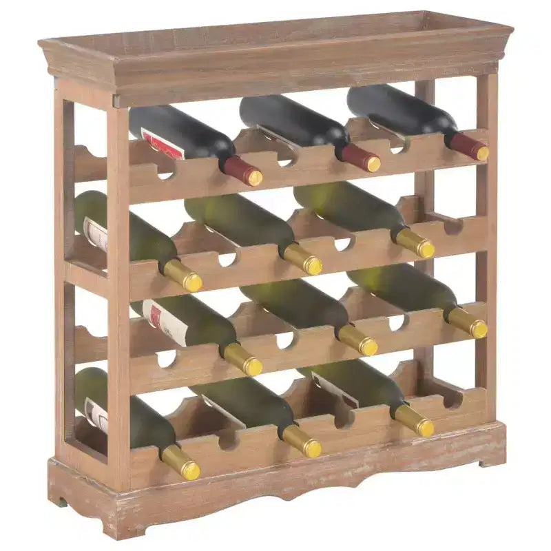 vidaXL Casier à Bouteilles avec Plateau Supérieur, Meuble de Rangement pour Bouteilles, Bois d'Ingénierie