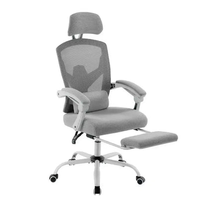 Fauteuil de bureau ergonomique TUYOHW avec repose-pieds, chaise de bureau en maille à dossier haut avec appui-tête réglable et support lombaire pour le bureau à domicile, capacité de 125 kg