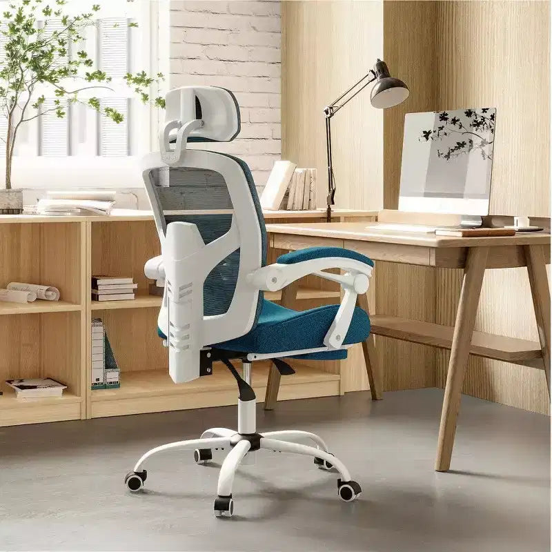Fauteuil de bureau ergonomique TUYOHW avec repose-pieds, chaise de bureau en maille à dossier haut avec appui-tête réglable et support lombaire pour le bureau à domicile, capacité de 125 kg