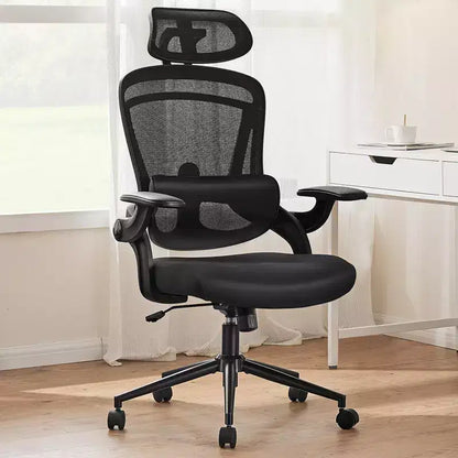 TUYOHW Mesh Criss Cross Chair on Wheels,Office Chair with Adjustable Lumbar Support and Headrest,Gaming Chair with Soft Flip Up Arms for Office