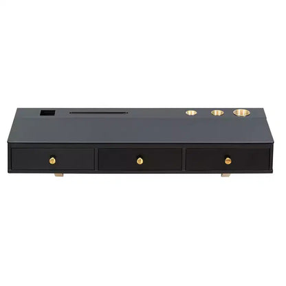 Okak Multi-Purpose Wall-Mounted Vanity Desk with Drawer, Makeup Vanity with Glass Tabletop, Compact Vanity for Bedroom, Hairdressers