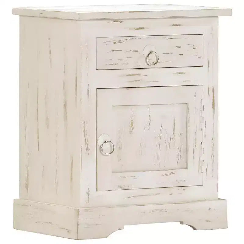 vidaXL Bedside Cabinet White 15.7x11.8x19.7 Solid Mango Wood
