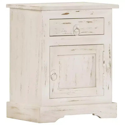 vidaXL Bedside Cabinet White 15.7x11.8x19.7 Solid Mango Wood