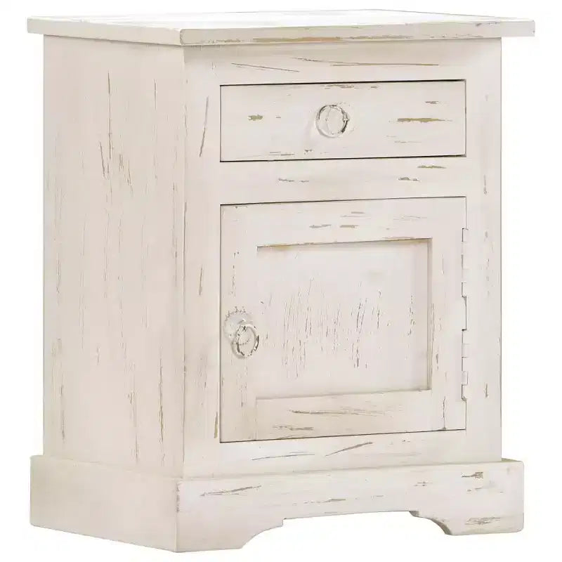 vidaXL Bedside Cabinet White 15.7x11.8x19.7 Solid Mango Wood