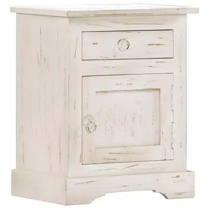 vidaXL Bedside Cabinet White 15.7x11.8x19.7 Solid Mango Wood
