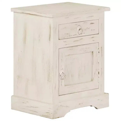 vidaXL Bedside Cabinet White 15.7x11.8x19.7 Solid Mango Wood