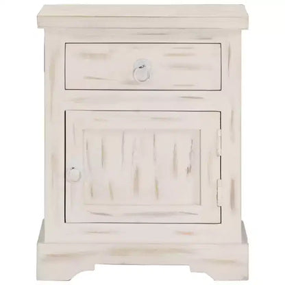 vidaXL Bedside Cabinet White 15.7x11.8x19.7 Solid Mango Wood