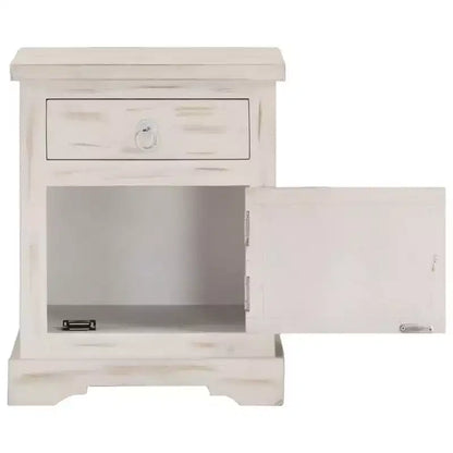 vidaXL Bedside Cabinet White 15.7x11.8x19.7 Solid Mango Wood