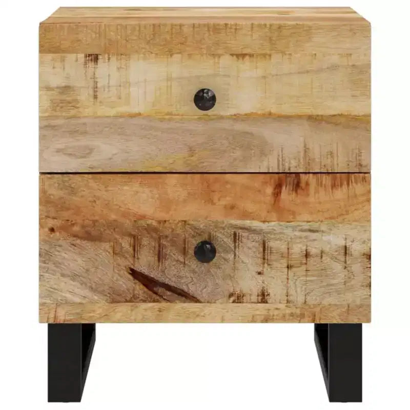 vidaXL Bedside Cabinet Black Solid Mango Wood Medium Bedside Cabinet