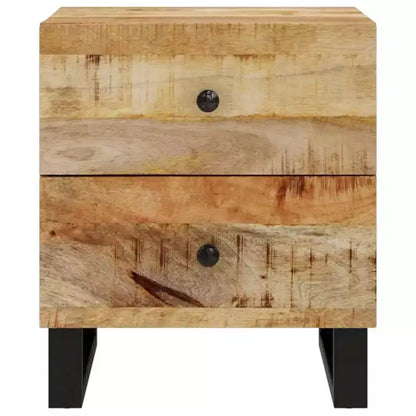 vidaXL Bedside Cabinet Black Solid Mango Wood Medium Bedside Cabinet