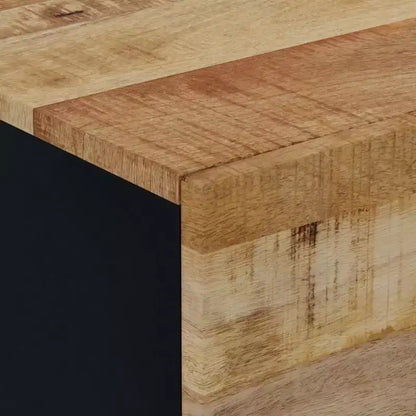 vidaXL Bedside Cabinet Black Solid Mango Wood Medium Bedside Cabinet
