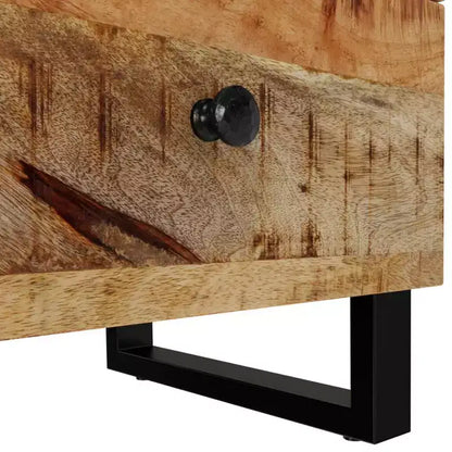vidaXL Bedside Cabinet Black Solid Mango Wood Medium Bedside Cabinet